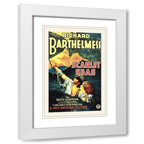 Scarlet Seas White Modern Wood Framed Art Print with Double Matting by Hollywood Photo Archive