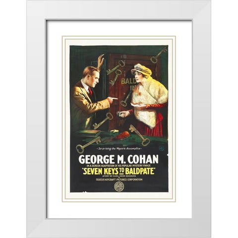 Seven Keys to Baldpate 1917 White Modern Wood Framed Art Print with Double Matting by Hollywood Photo Archive