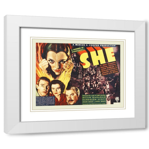 SHE White Modern Wood Framed Art Print with Double Matting by Hollywood Photo Archive