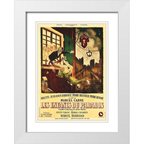 The Children of Paradise,  1945 White Modern Wood Framed Art Print with Double Matting by Hollywood Photo Archive