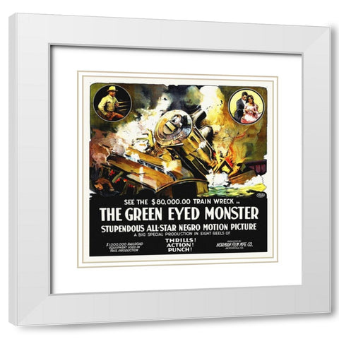The Green Eyed Monster,  1919, 6 sheet White Modern Wood Framed Art Print with Double Matting by Hollywood Photo Archive