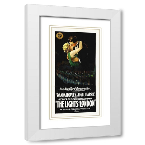 The Lights of London White Modern Wood Framed Art Print with Double Matting by Hollywood Photo Archive
