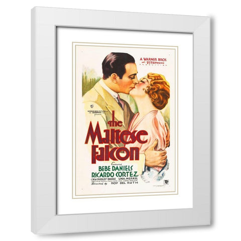 The Malteze Falcon White Modern Wood Framed Art Print with Double Matting by Hollywood Photo Archive