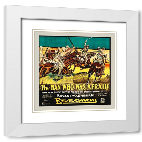The Man Who Was Afraid White Modern Wood Framed Art Print with Double Matting by Hollywood Photo Archive