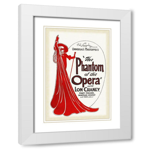 The Phantom of the Opera White Modern Wood Framed Art Print with Double Matting by Hollywood Photo Archive