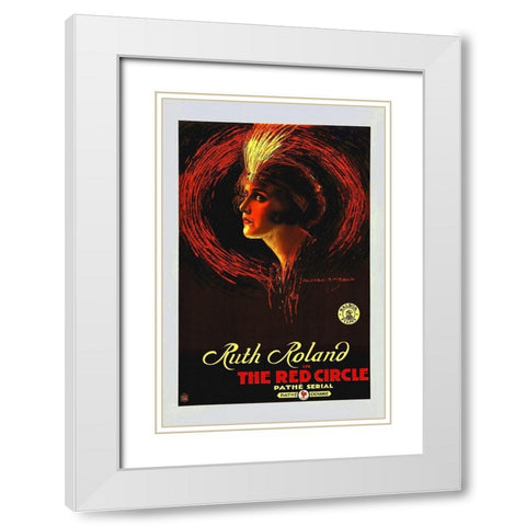 The Red Circle White Modern Wood Framed Art Print with Double Matting by Hollywood Photo Archive