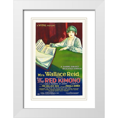 The Red Kimono White Modern Wood Framed Art Print with Double Matting by Hollywood Photo Archive