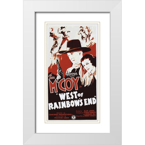 West of Rainbows End White Modern Wood Framed Art Print with Double Matting by Hollywood Photo Archive