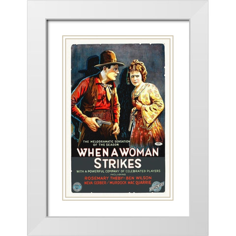 When A Woman Strikes, 1919 White Modern Wood Framed Art Print with Double Matting by Hollywood Photo Archive