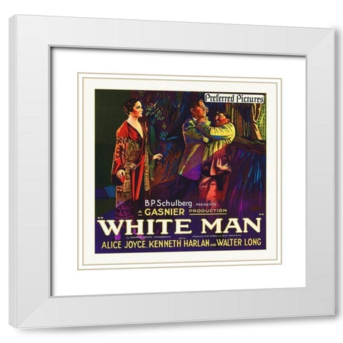White Man, 1924 White Modern Wood Framed Art Print with Double Matting by Hollywood Photo Archive