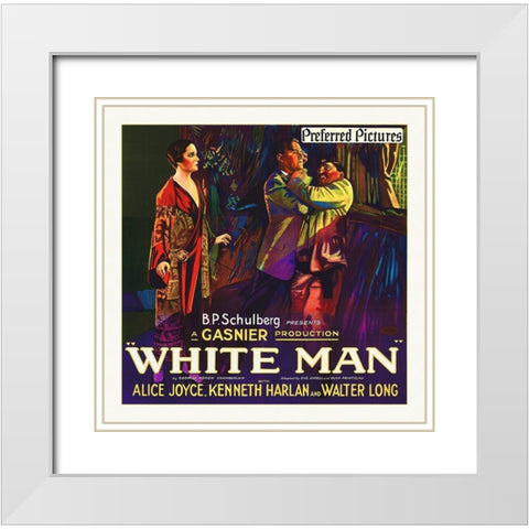 White Man, 1924 White Modern Wood Framed Art Print with Double Matting by Hollywood Photo Archive