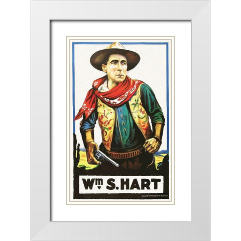 Wm S Hart White Modern Wood Framed Art Print with Double Matting by Hollywood Photo Archive