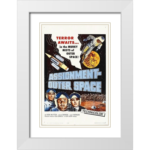 Assignment Outer Space White Modern Wood Framed Art Print with Double Matting by Hollywood Photo Archive