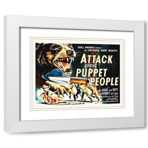 Attack Of The Puppet People White Modern Wood Framed Art Print with Double Matting by Hollywood Photo Archive