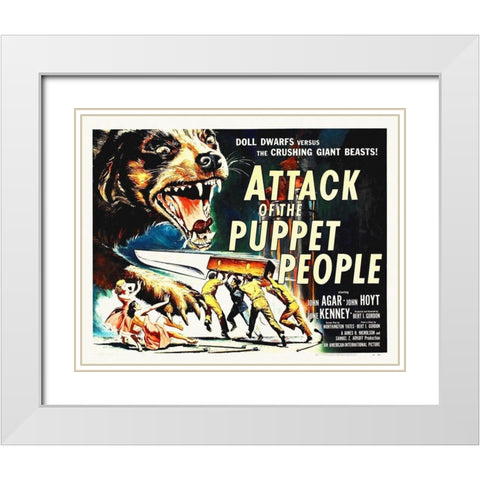 Attack Of The Puppet People White Modern Wood Framed Art Print with Double Matting by Hollywood Photo Archive