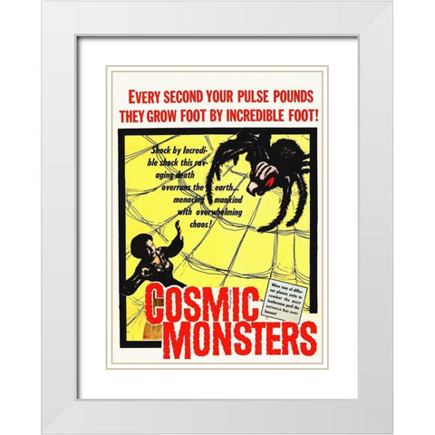 Cosmic Monsters White Modern Wood Framed Art Print with Double Matting by Hollywood Photo Archive