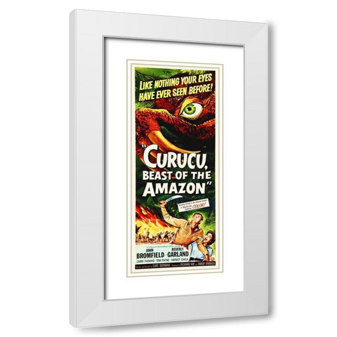 Curucu, Beast Of The Amazon, 1956 - Tall White Modern Wood Framed Art Print with Double Matting by Hollywood Photo Archive