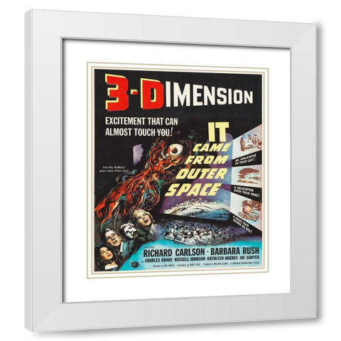 In Came From Outer Space - In 3-Dimension White Modern Wood Framed Art Print with Double Matting by Hollywood Photo Archive