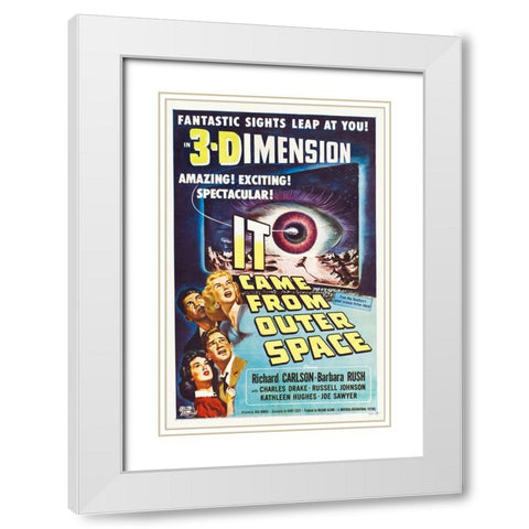 It Came From Outer Space - In 3-D White Modern Wood Framed Art Print with Double Matting by Hollywood Photo Archive