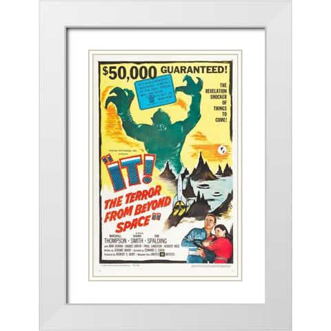 It! The Terror From Beyond Space White Modern Wood Framed Art Print with Double Matting by Hollywood Photo Archive
