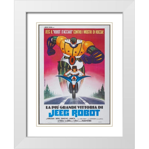 Jeeg Robot White Modern Wood Framed Art Print with Double Matting by Hollywood Photo Archive
