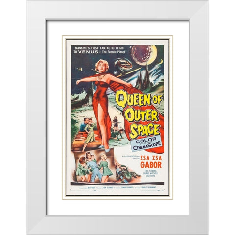 Queen Of Outer Space White Modern Wood Framed Art Print with Double Matting by Hollywood Photo Archive