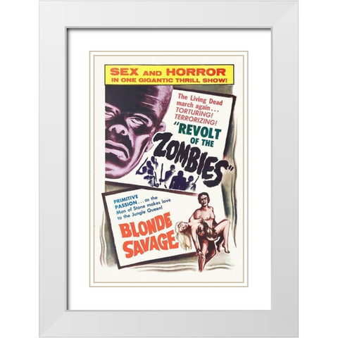 Revolt Of Zombies White Modern Wood Framed Art Print with Double Matting by Hollywood Photo Archive