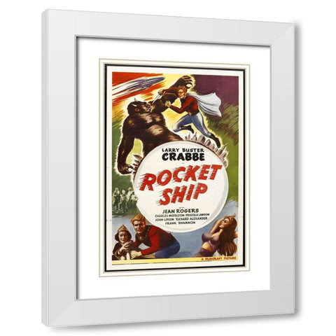 Rocket Ship with Buster Crabbe White Modern Wood Framed Art Print with Double Matting by Hollywood Photo Archive