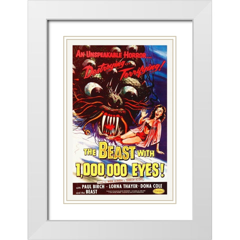 The Beast With 1,000,000 Eyes, 1955 White Modern Wood Framed Art Print with Double Matting by Hollywood Photo Archive