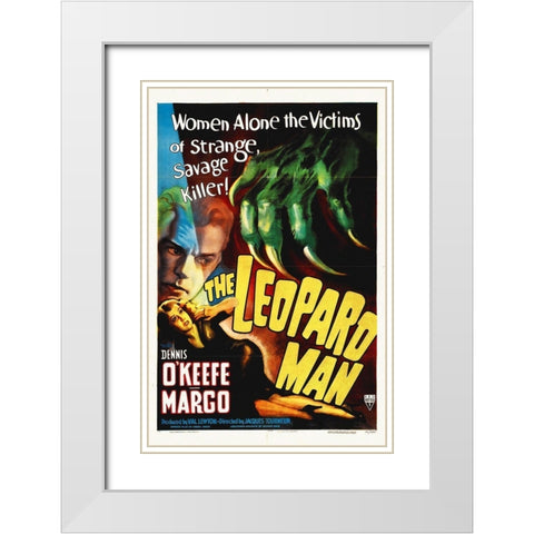 The Leopard Man White Modern Wood Framed Art Print with Double Matting by Hollywood Photo Archive