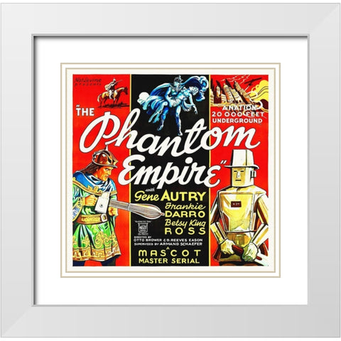 The Phantom Empire with Gene Autry White Modern Wood Framed Art Print with Double Matting by Hollywood Photo Archive