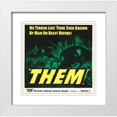 THEM - Green and Yellow White Modern Wood Framed Art Print with Double Matting by Hollywood Photo Archive
