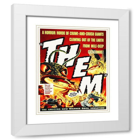 THEM - Red and Yellow White Modern Wood Framed Art Print with Double Matting by Hollywood Photo Archive
