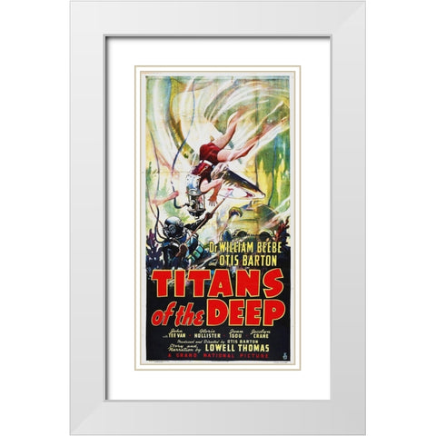 Titans of the Deep White Modern Wood Framed Art Print with Double Matting by Hollywood Photo Archive