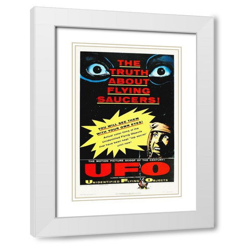 UFO, 1956 White Modern Wood Framed Art Print with Double Matting by Hollywood Photo Archive