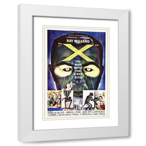 X, The Man With The X-Ray Eyes -1963 White Modern Wood Framed Art Print with Double Matting by Hollywood Photo Archive