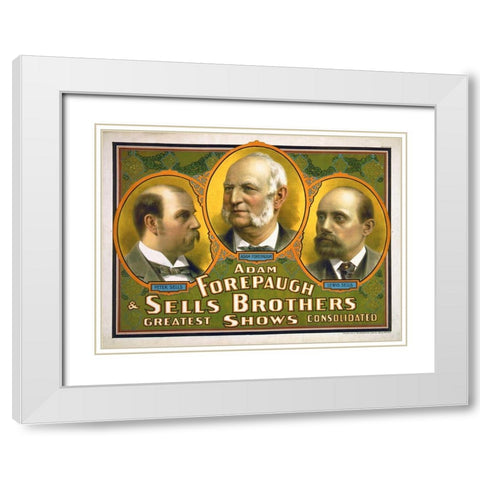 Adam Forepaugh and Sells Brothers  4 White Modern Wood Framed Art Print with Double Matting by Hollywood Photo Archive