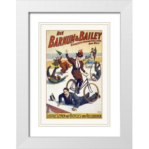 Barnum and Bailey Groesste Schaustellung Der Welt White Modern Wood Framed Art Print with Double Matting by Hollywood Photo Archive