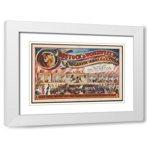 Circus 1900 White Modern Wood Framed Art Print with Double Matting by Hollywood Photo Archive