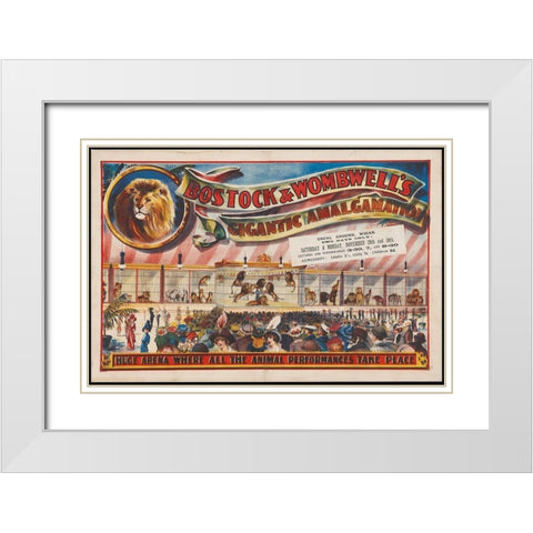 Circus 1900 White Modern Wood Framed Art Print with Double Matting by Hollywood Photo Archive