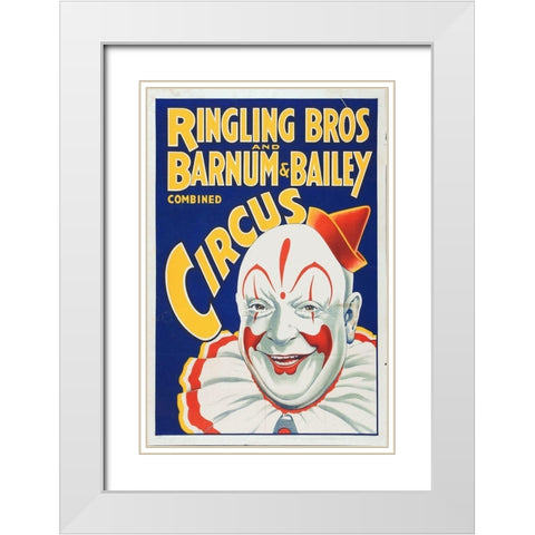 Circus Poster - Ringling Brothers And Barnum and Bailey, 1930s White Modern Wood Framed Art Print with Double Matting by Hollywood Photo Archive