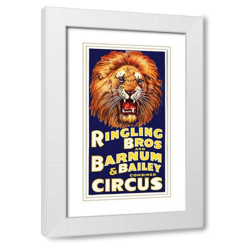 Ringling Bros White Modern Wood Framed Art Print with Double Matting by Hollywood Photo Archive