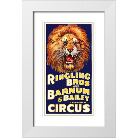 Ringling Bros White Modern Wood Framed Art Print with Double Matting by Hollywood Photo Archive