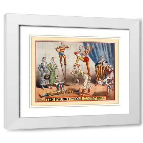 Ten Phunny Fools White Modern Wood Framed Art Print with Double Matting by Hollywood Photo Archive