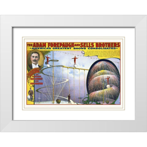 The Adam Forepaugh And Sells Achille Philion White Modern Wood Framed Art Print with Double Matting by Hollywood Photo Archive