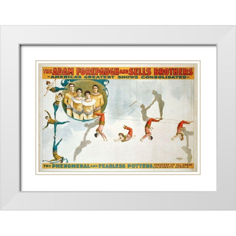 The Adam Forepaugh And Sells Borthers Americas Greatest Shows Consolidated - The Phenomenal And Fear White Modern Wood Framed Art Print with Double Matting by Hollywood Photo Archive