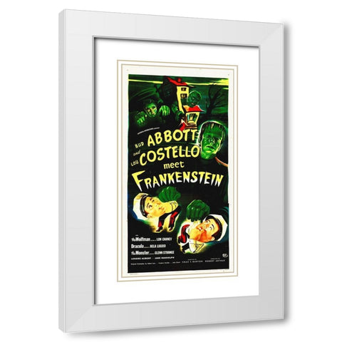 Abbott And Costello Meet Frankenstein White Modern Wood Framed Art Print with Double Matting by Hollywood Photo Archive