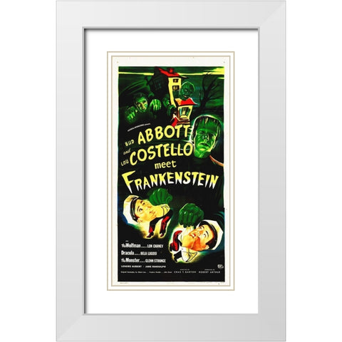 Abbott And Costello Meet Frankenstein White Modern Wood Framed Art Print with Double Matting by Hollywood Photo Archive