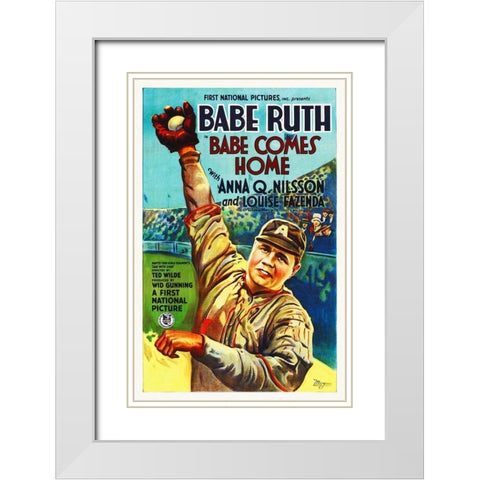 Babe Comes Home White Modern Wood Framed Art Print with Double Matting by Hollywood Photo Archive