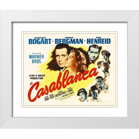 Casablanca  Poster White Modern Wood Framed Art Print with Double Matting by Hollywood Photo Archive